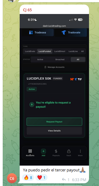 Tercer payout · LucidFlex
